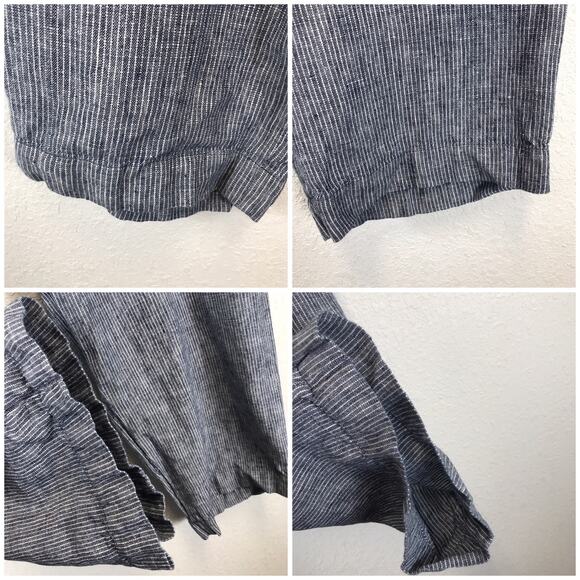 Talbots Linen Elastic Waist Pull-On Pants Pockets Pinstripe Beach Plus Size 22WP - Picture 9 of 12